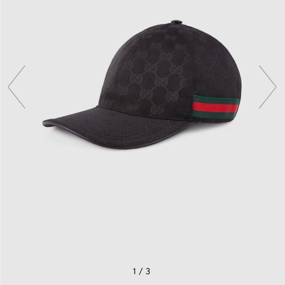 Gucci Black Cap with Red and Green Stripe